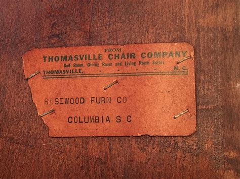 Thomasville company - Thomasville Furniture. The story of Thomasville began in Thomasville, North Carolina, in 1904. At the time, they offered just one product - a chair. The "Thomasville Chair" it was called. The chair was so beautifully crafted and well-made that people responded by asking them to create other pieces as well. Now more than 100 years later, the ...